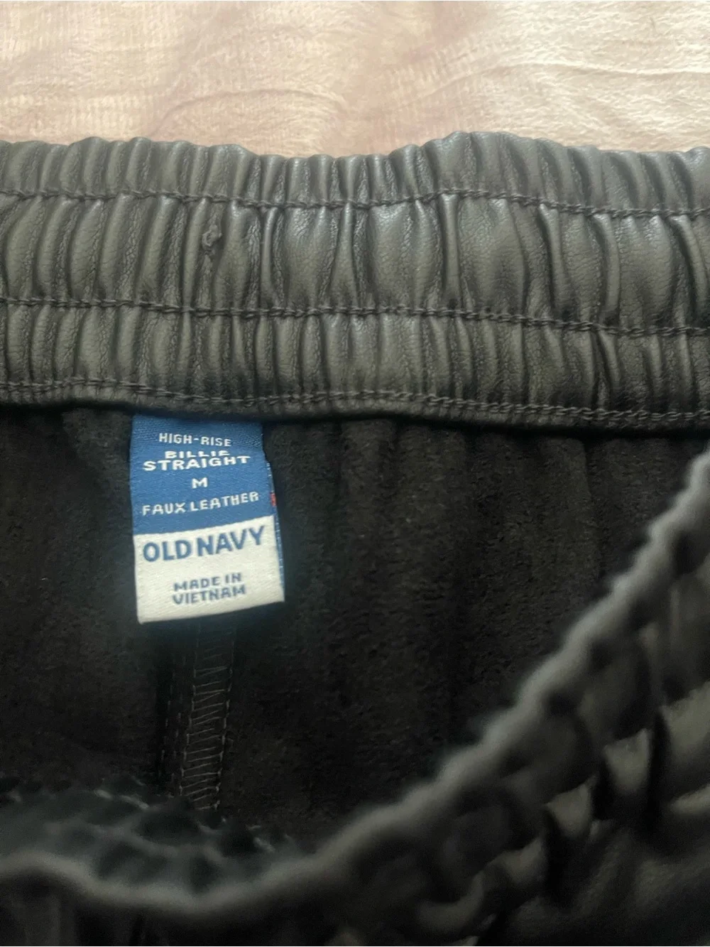 Old Navy Faux Leather High-Rise Straight Pants - Black